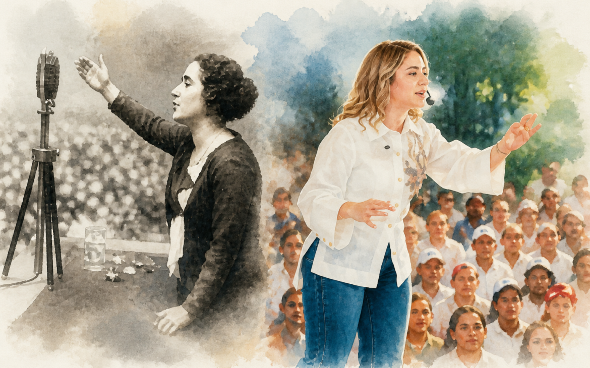 Dos voces, una misma batalla. La española Clara Campoamor, defensora del sufragio femenino en 1931, y Gloria Reyes, quien en 2026 aspira a la dirección ejecutiva del PRM, encarnan décadas de lucha por el derecho de la mujer a decidir, liderar y transformar la política desde adentro.