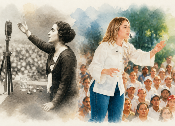Dos voces, una misma batalla. La española Clara Campoamor, defensora del sufragio femenino en 1931, y Gloria Reyes, quien en 2026 aspira a la dirección ejecutiva del PRM, encarnan décadas de lucha por el derecho de la mujer a decidir, liderar y transformar la política desde adentro.