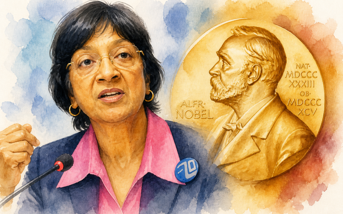 El Comité Nobel destacó que "la paz requiere justicia" y que en tiempos donde los tribunales internacionales sufren presiones y ataques, la figura de Navi Pillay encarna el valor moral necesario para exigir cuentas a los gobiernos y proteger a las poblaciones más vulnerables.